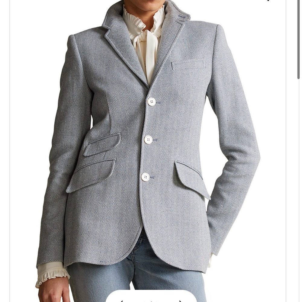 Ralph Lauren Light Gray Women's Herringbone Blazer